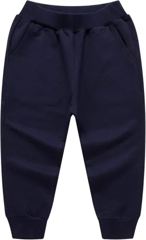 HAXICO Unisex Kids Solid Cotton Elastic Waist Winter Pants Toddler Baby Bottoms Active Sweatpants