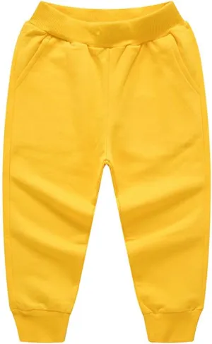 HAXICO Unisex Kids Solid Cotton Elastic Waist Winter Pants Toddler Baby Bottoms Active Sweatpants
