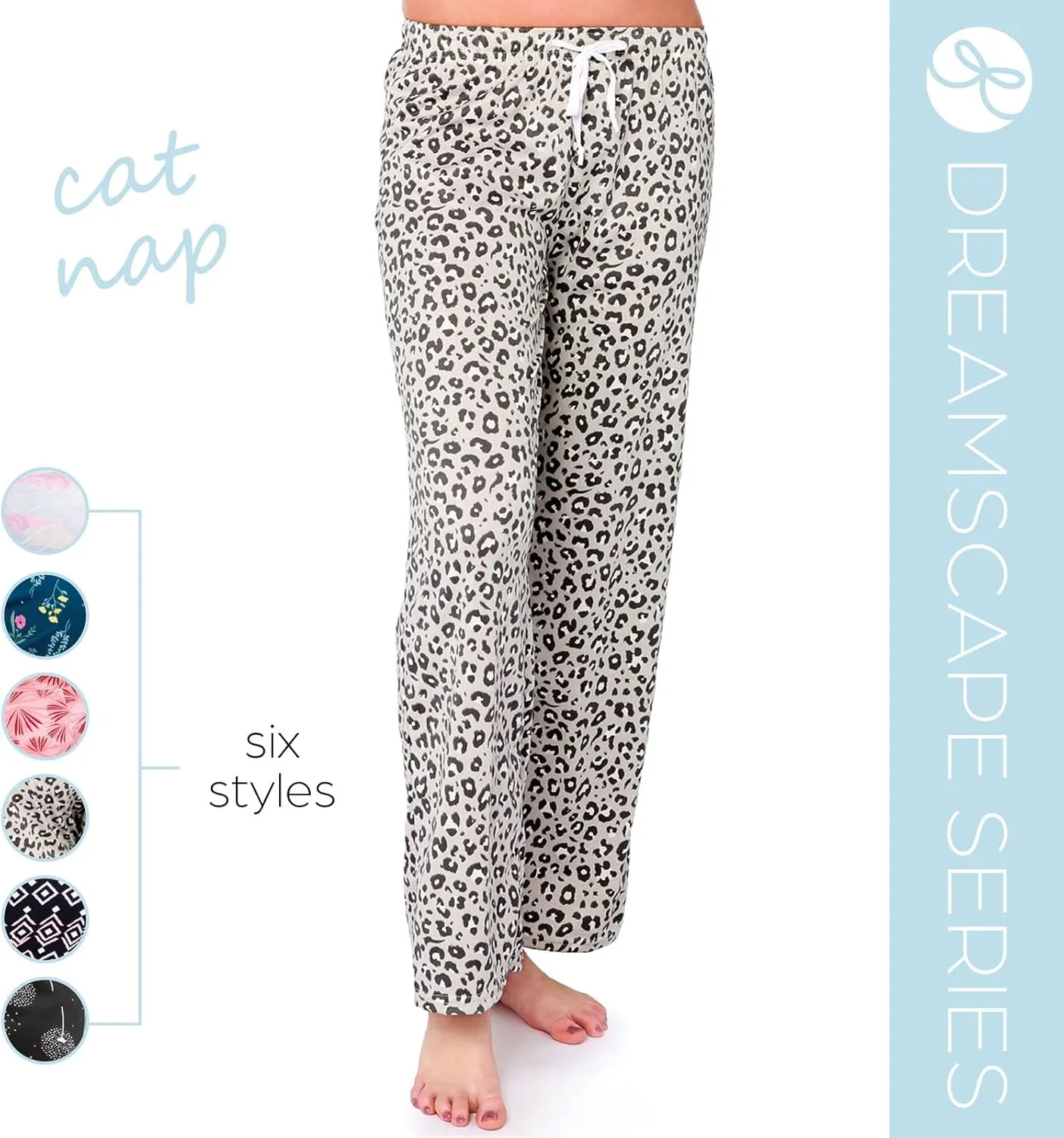 Hello Mello Signature Lounge Pants Womens Soft Pajama Bottoms Elastic Waistband Drawstring Tie