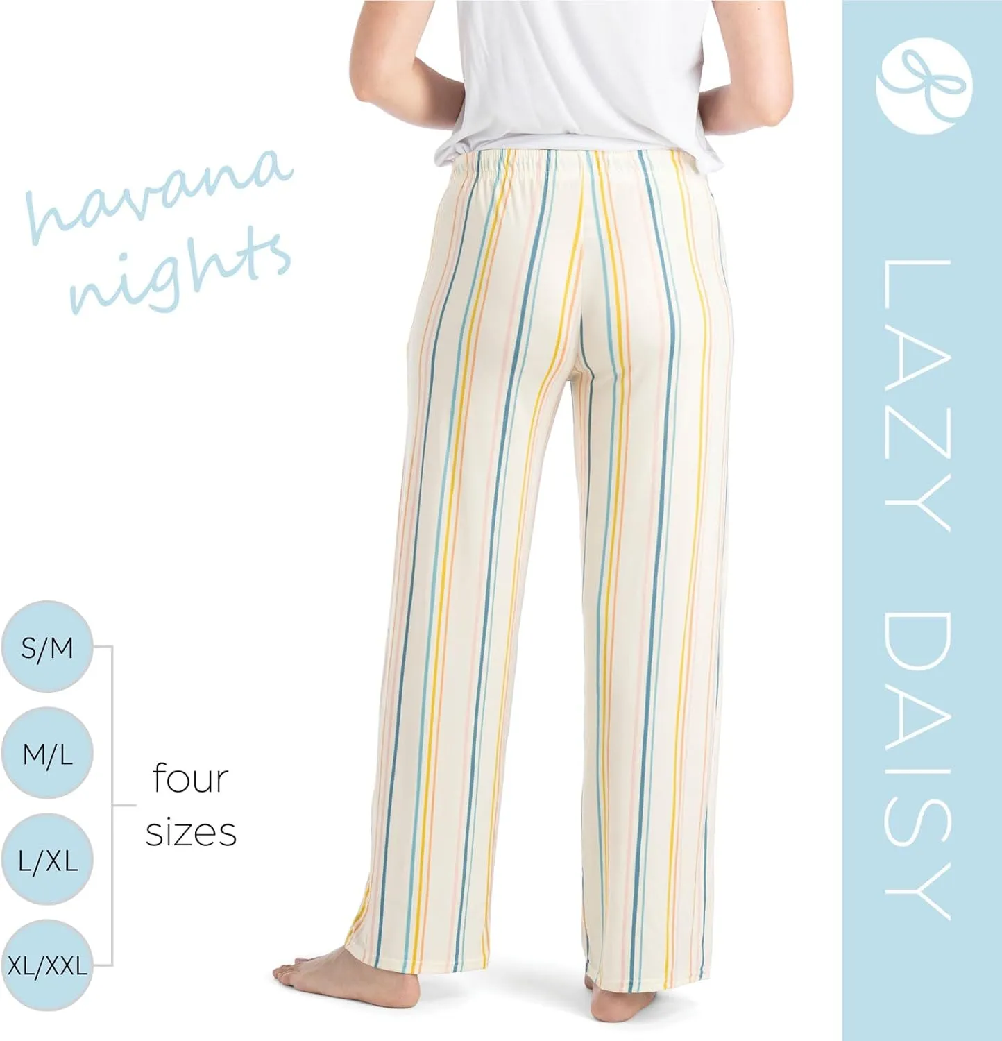Hello Mello Signature Lounge Pants Womens Soft Pajama Bottoms Elastic Waistband Drawstring Tie