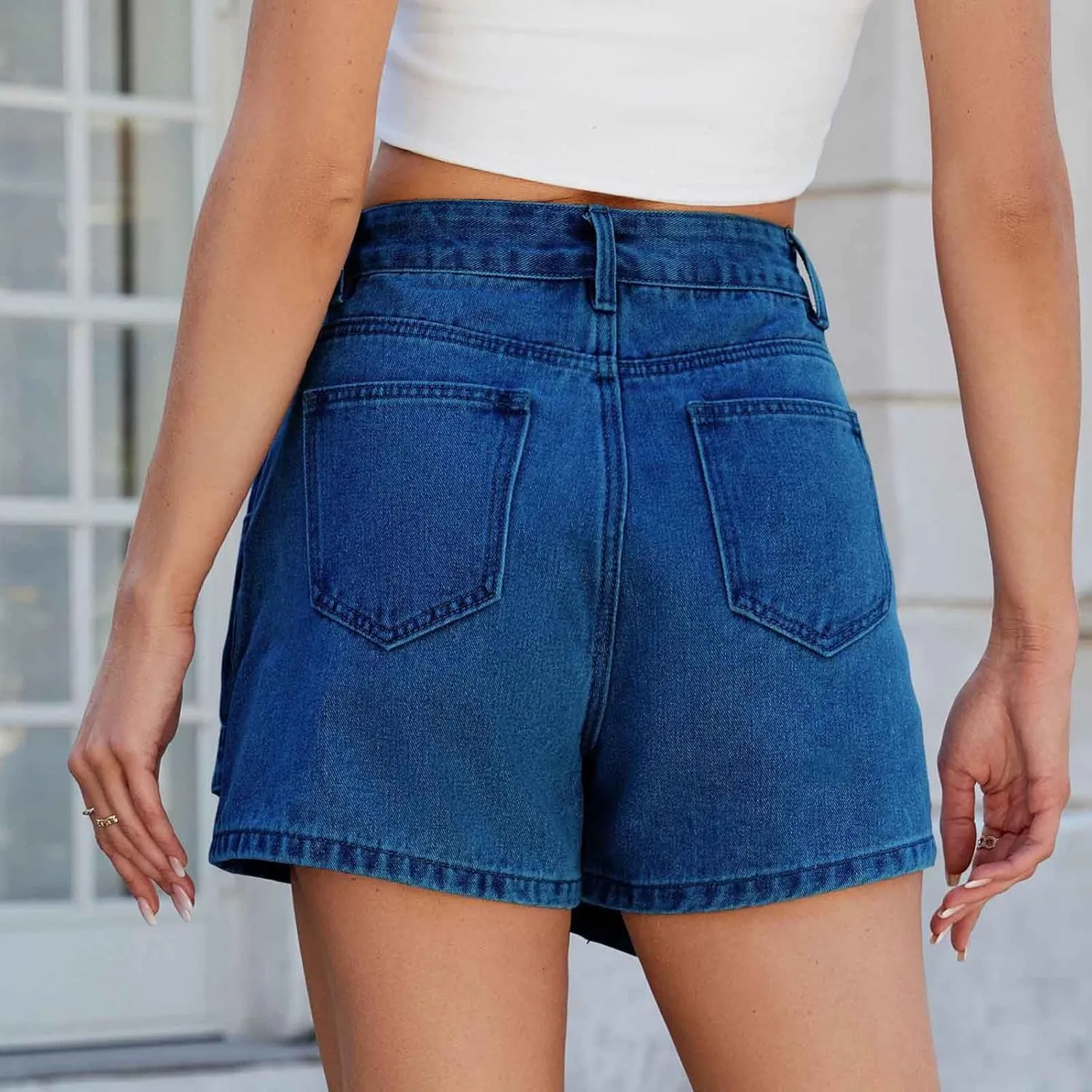 HGps8w Women's Irregular Denim Mini Skirt, Casual High Waisted 2025 Summer Bodycon Sexy Jean Skirts