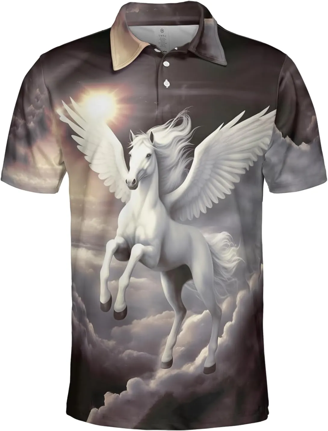 Horse Lovers Polo Shirts for Men - Love Horse Mens Quick Dry Short Sleeve Polo Shirts Series 23