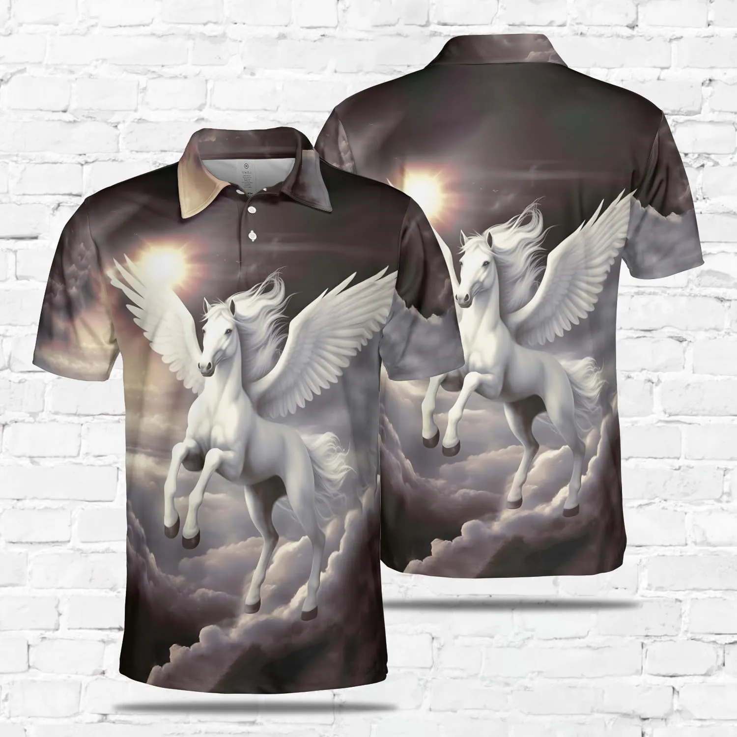 Horse Lovers Polo Shirts for Men - Love Horse Mens Quick Dry Short Sleeve Polo Shirts Series 23