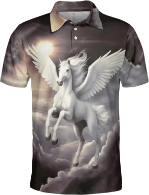 Horse Lovers Polo Shirts for Men - Love Horse Mens Quick Dry Short Sleeve Polo Shirts Series 23