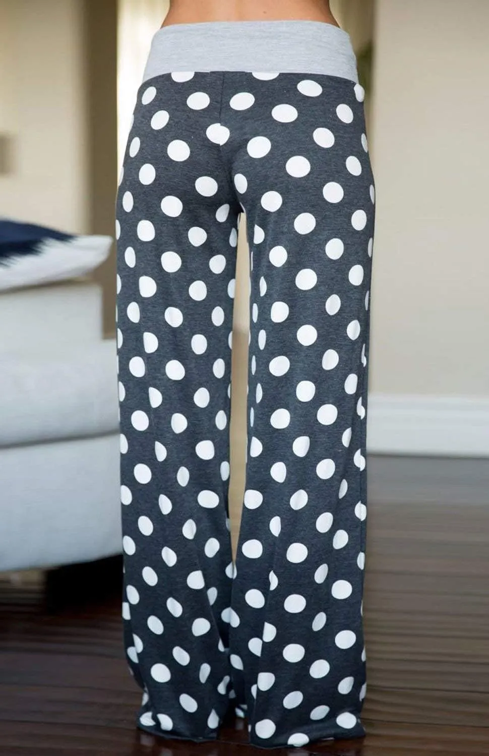 iniber Women's Comfy Pajama Pants Casual Lounge Pant Wide Leg Palazzo Stretch Drawstring Bottoms