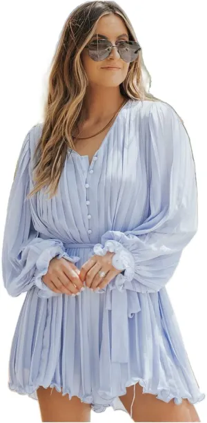 Irsutey Women Sexy V Neck Jumpsuit Solid Ruffle Long Sleeve Belted High Waist Ruffle Hem Short Mini Fall Dress Romper