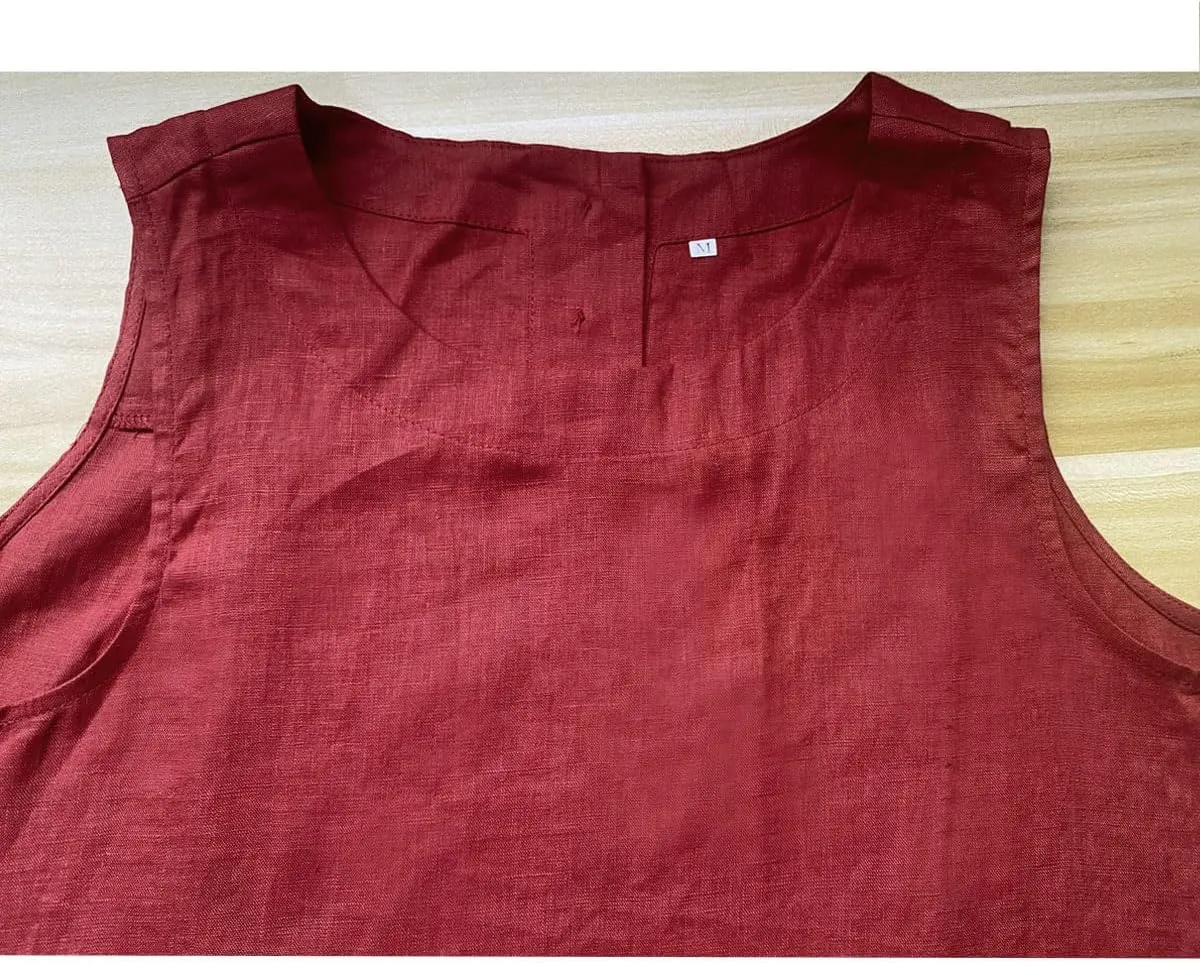 IXIMO Women's 100% Linen Sleeveless Tank Tops Summer Shirts Casual Blouses