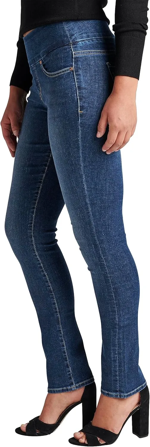 JAG Women's Peri Mid Rise Straight Leg Pull-on Jeans