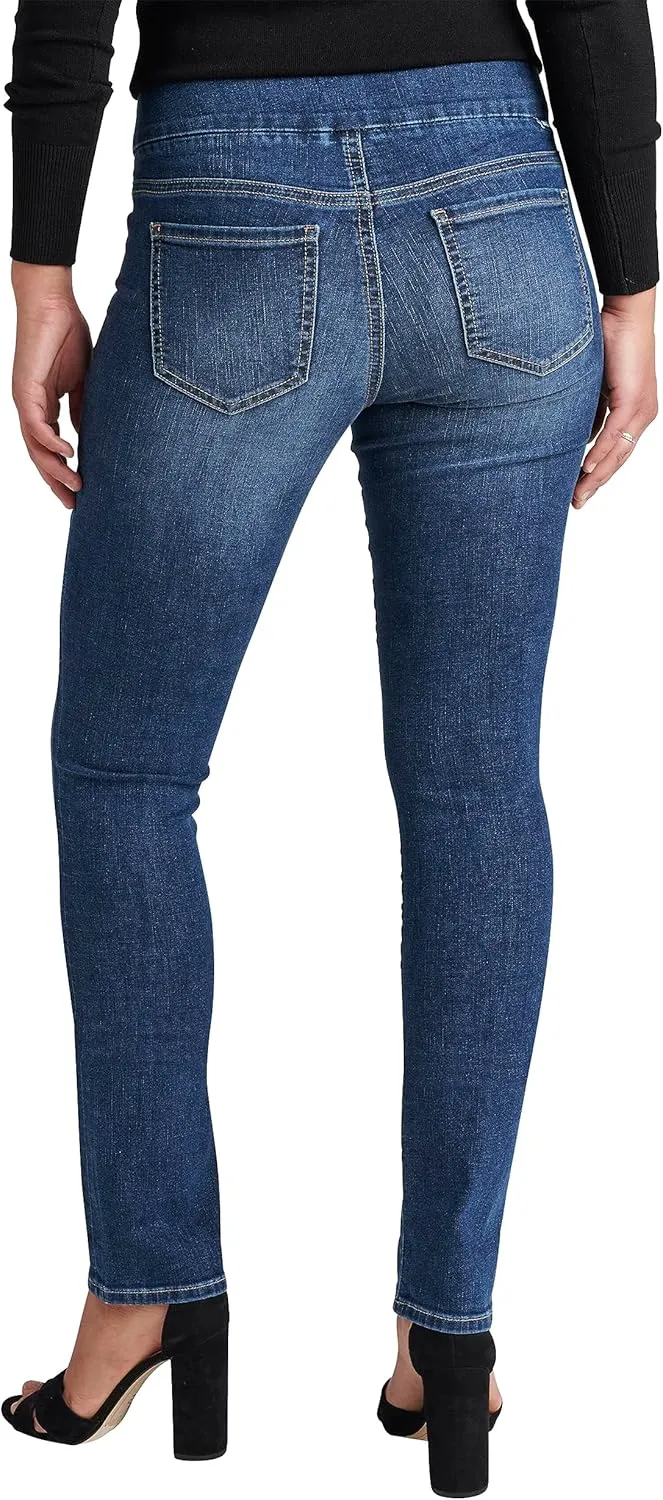 JAG Women's Peri Mid Rise Straight Leg Pull-on Jeans
