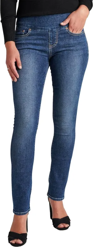 JAG Women's Peri Mid Rise Straight Leg Pull-on Jeans