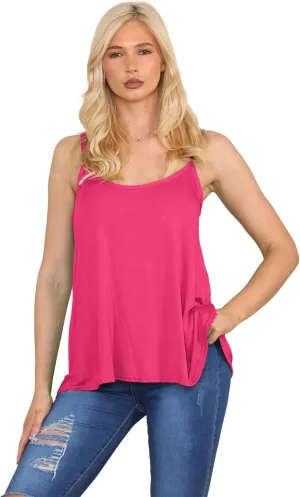 Janisramone Vest for Women | New Plain Stretchy Sleeveless Camisole Summer Tank Tops Women | Ideal Womens Summer Tops