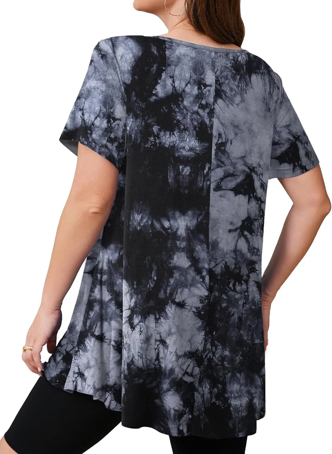 JollieLovin Women's Plus Size Tops Summer Tunic Short Sleeve Loose Fit T-Shirt to Wear with Leggings