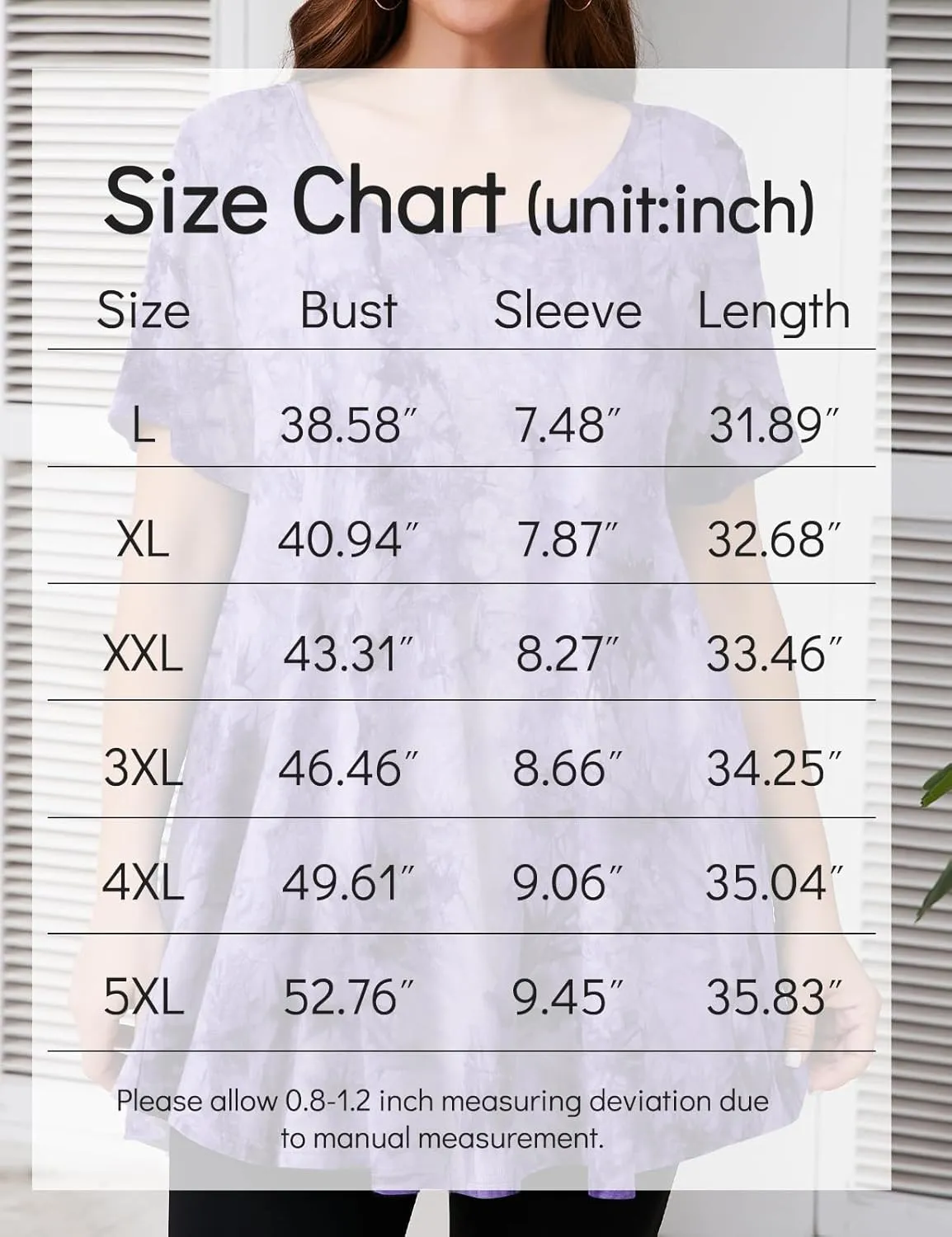 JollieLovin Women's Plus Size Tops Summer Tunic Short Sleeve Loose Fit T-Shirt to Wear with Leggings