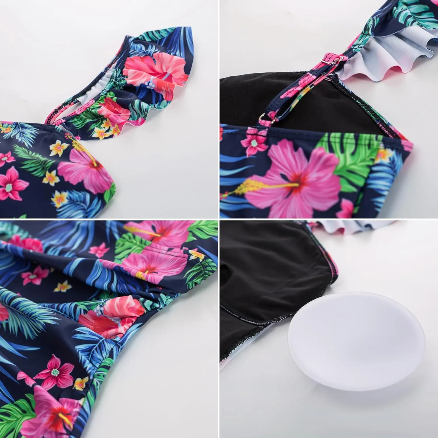 Kate Kasin 2025 Two Piece Tankini Swimsuits for Women High Waisted Tummy Control Floral Swimwear Ruched Padded Bathing Suits
