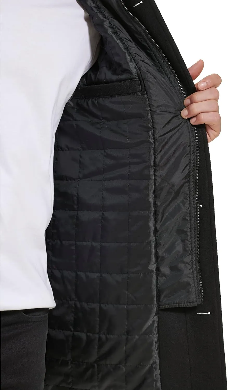 Kenneth Cole Men's Double Breasted Bib Peacoat