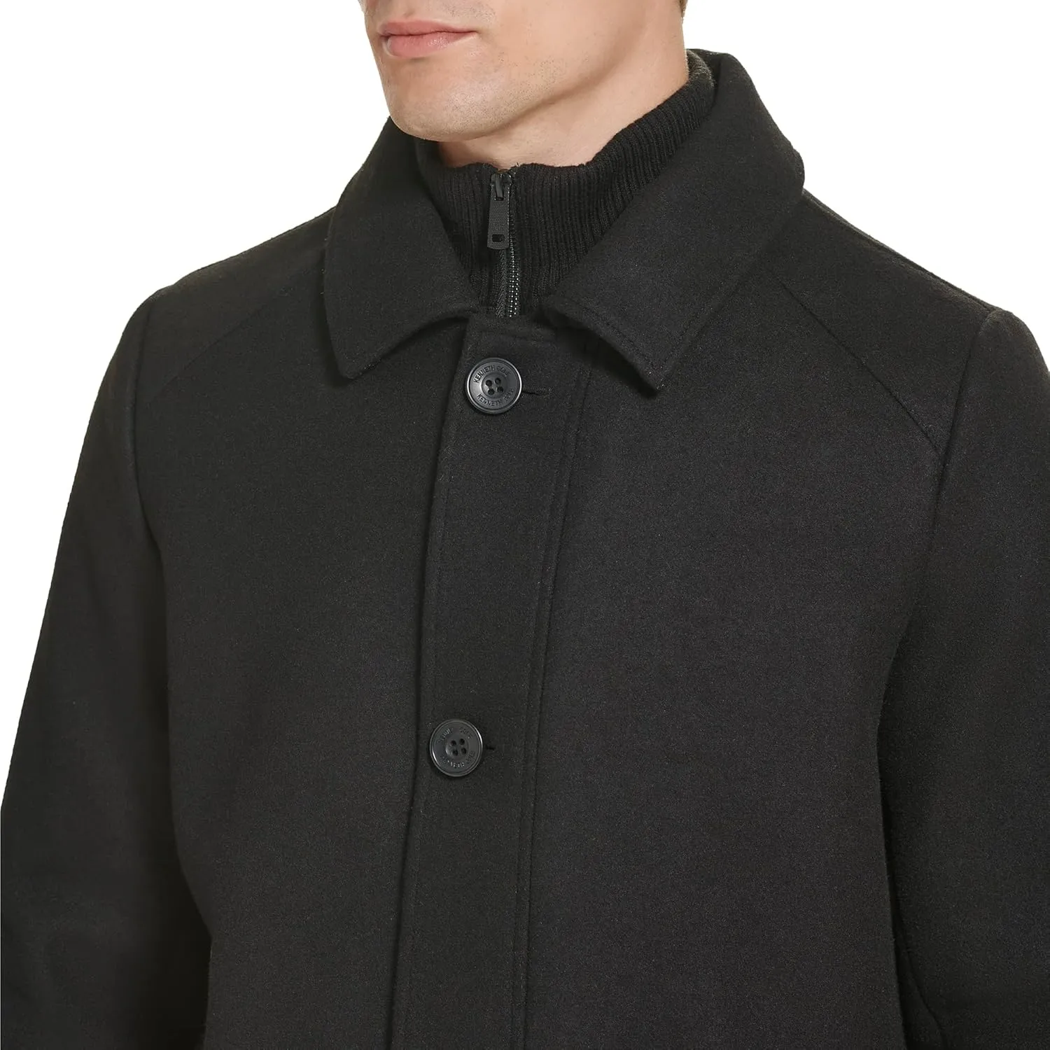 Kenneth Cole Men's Double Breasted Bib Peacoat