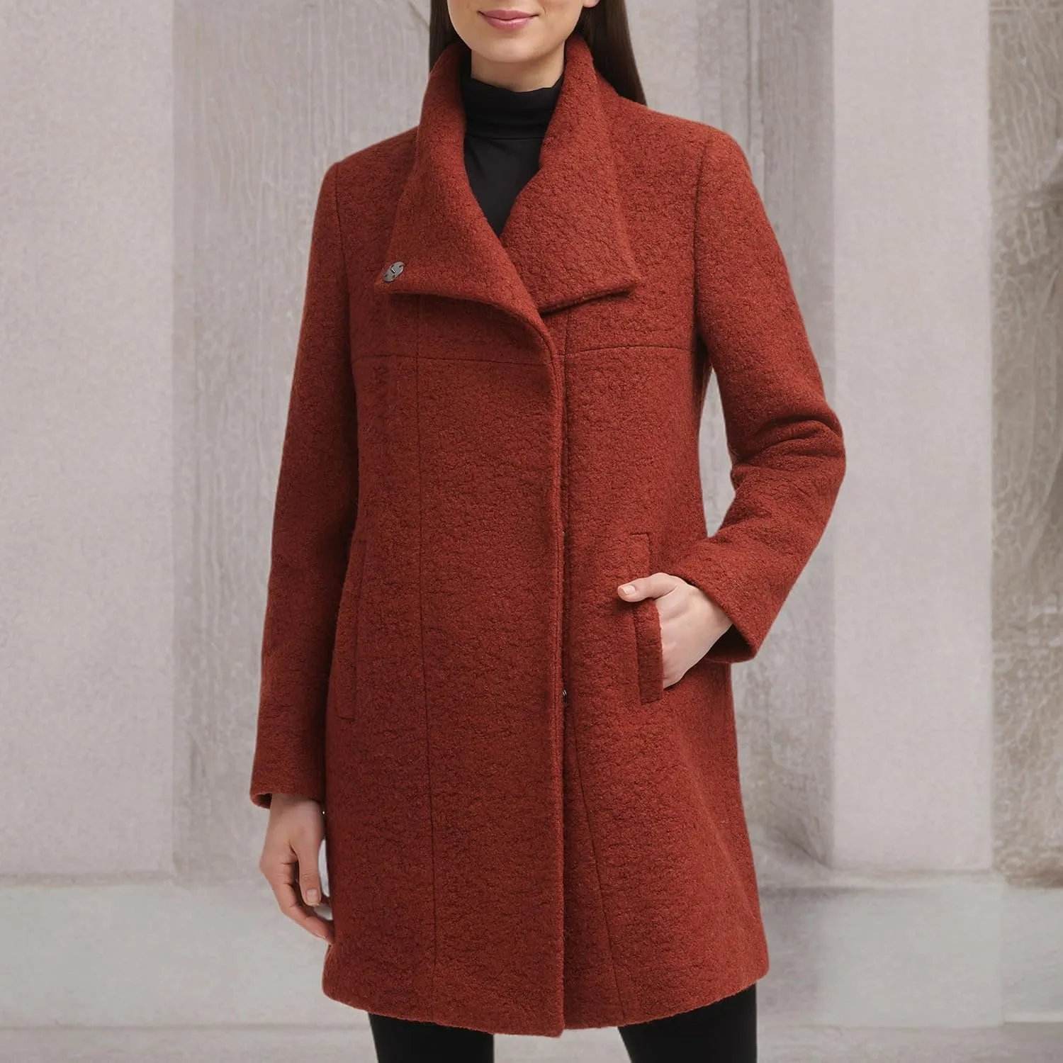 Kenneth Cole Women's Wool Blend Boucle Coat