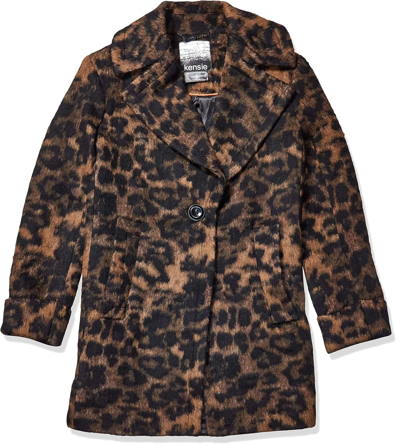 kensie Women's Outer Notch Collar 3/4 Wool Coat