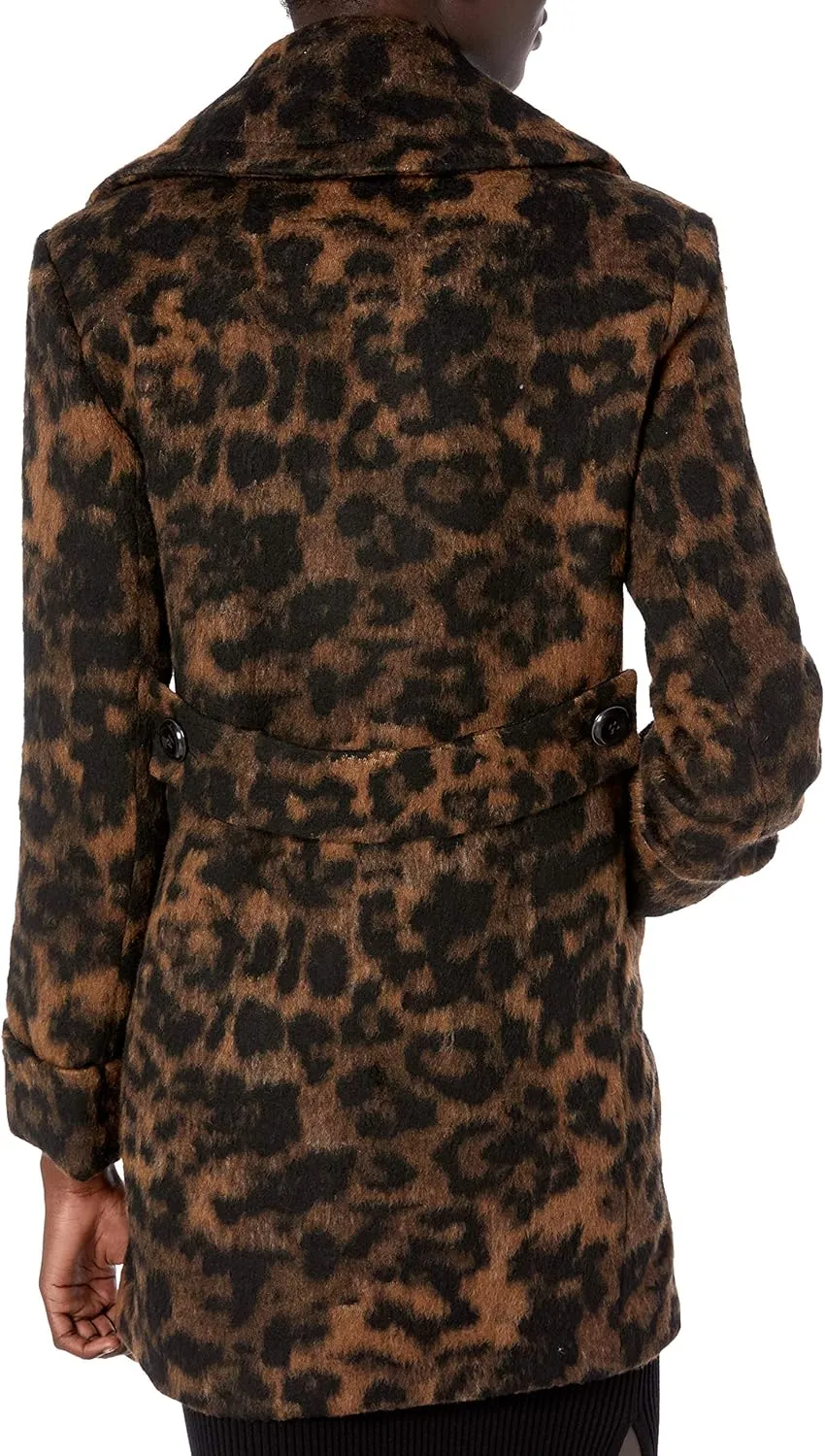 kensie Women's Outer Notch Collar 3/4 Wool Coat