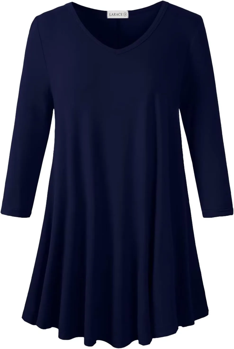 LARACE Tunics 3/4 Sleeve Plus Size Tops for Women V Neck Loose Fit Flowy Clothing for Leggings