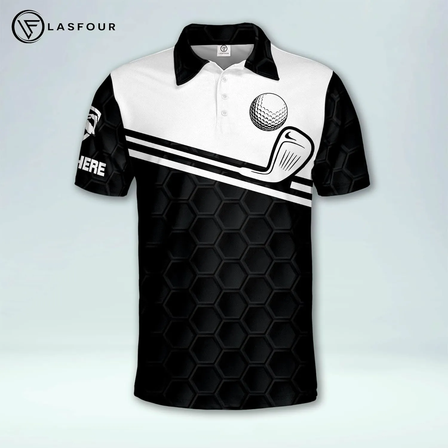 LASFOUR Funny Golf Polo Shirts for Men, Crazy Short Sleeve, Lightweight Golf Polo Shirts for Dad, Grandpa.