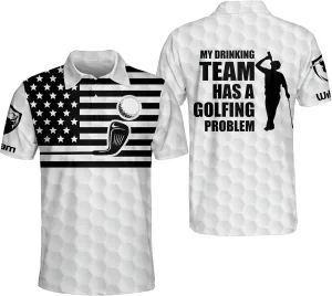 LASFOUR Funny Golf Polo Shirts for Men, Crazy Short Sleeve, Lightweight Golf Polo Shirts for Dad, Grandpa.