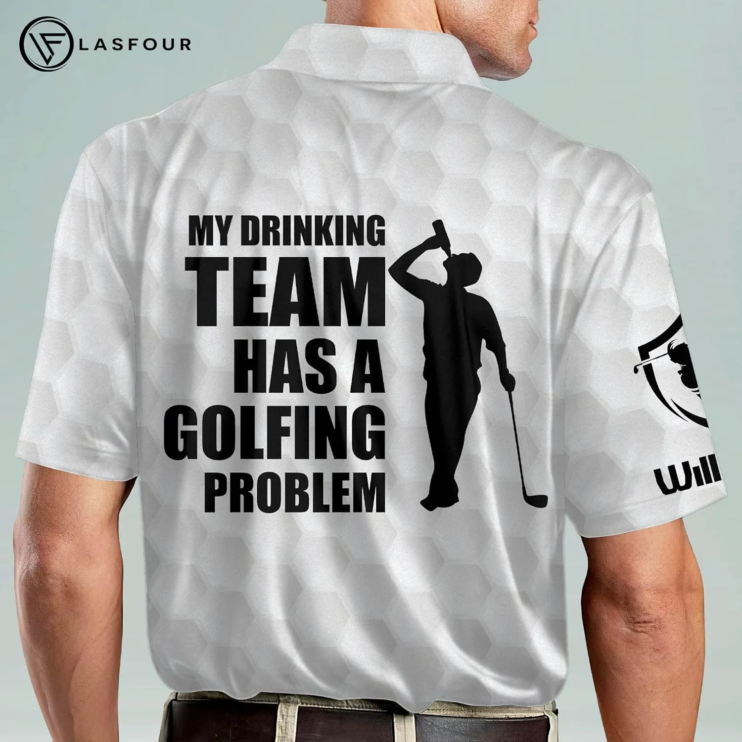 LASFOUR Funny Golf Polo Shirts for Men, Crazy Short Sleeve, Lightweight Golf Polo Shirts for Dad, Grandpa.