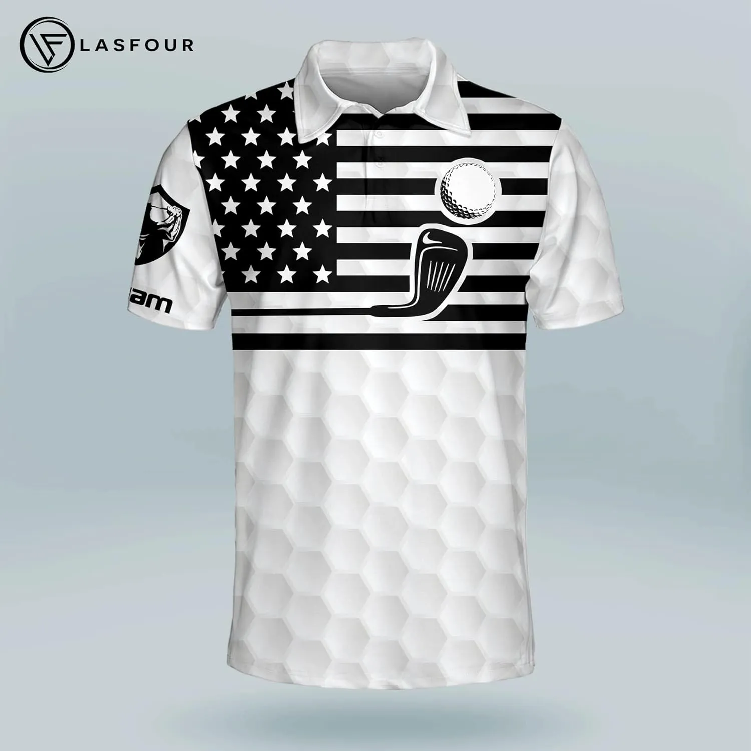 LASFOUR Funny Golf Polo Shirts for Men, Crazy Short Sleeve, Lightweight Golf Polo Shirts for Dad, Grandpa.