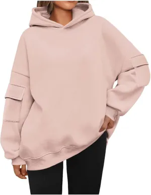 Lastesso Oversized Sweatshirt for Women Relaxed Fit Pullover Hoodies Cozy Long Sleeve Fall Basic Fall Outfits Loose Hoodie