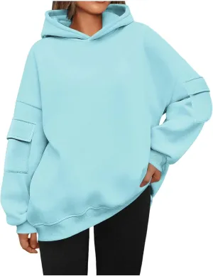 Lastesso Oversized Sweatshirt for Women Relaxed Fit Pullover Hoodies Cozy Long Sleeve Fall Basic Fall Outfits Loose Hoodie