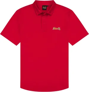 Le TIGRE Classic Cotton Polo Shirts for Men - Breathable Collared Shirts for Men with Stretch - Machine Washable Mens Polo Shirts - Red, Size XXL