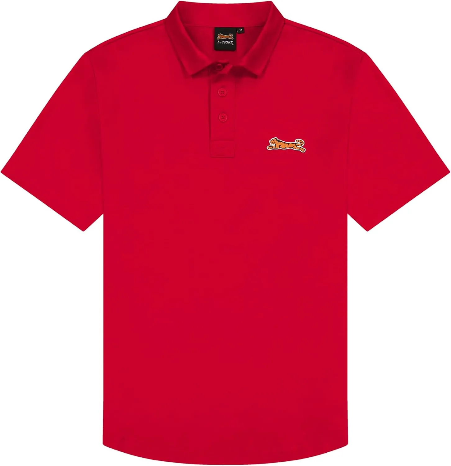 Le TIGRE Classic Cotton Polo Shirts for Men - Breathable Collared Shirts for Men with Stretch - Machine Washable Mens Polo Shirts - Red, Size XXL