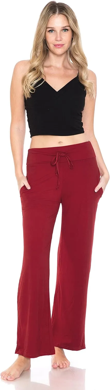 Leggings Depot Women's Fashion Pajama Pants with Pockets Comfy Drawstring Sleep Lounge Bottoms