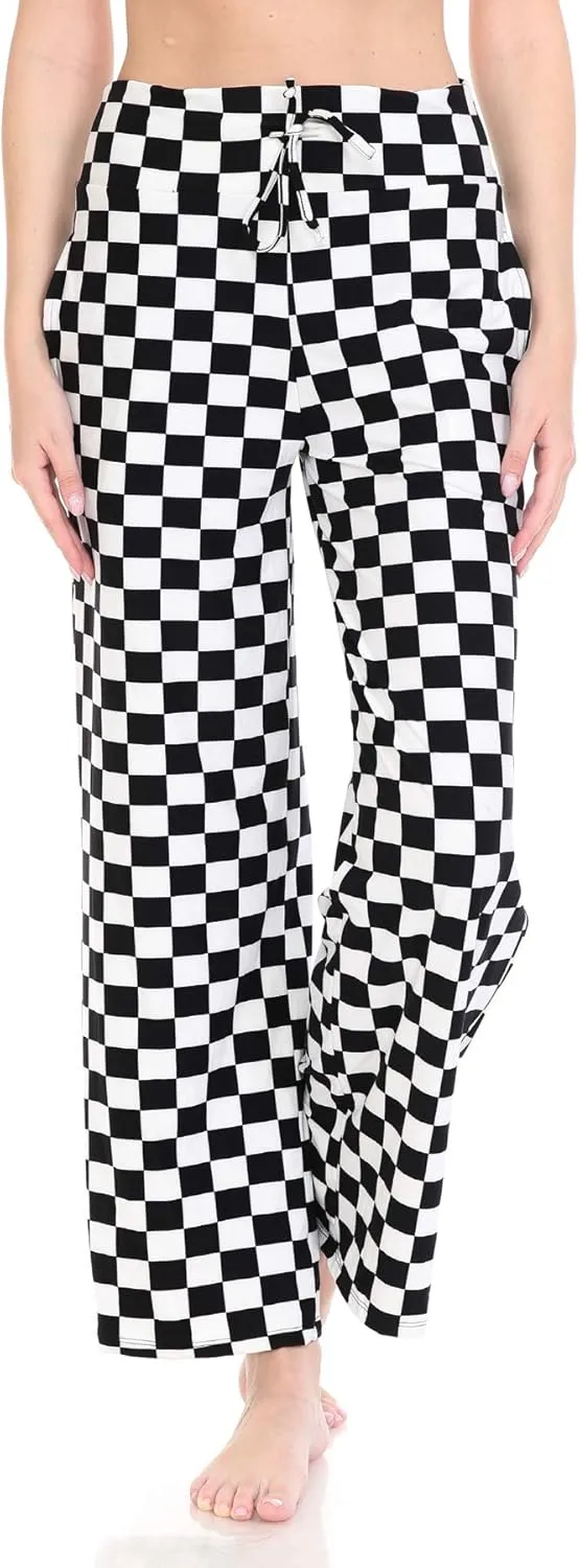 Leggings Depot Women's Fashion Pajama Pants with Pockets Comfy Drawstring Sleep Lounge Bottoms
