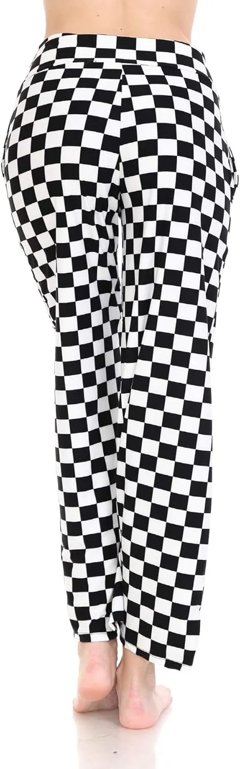 Leggings Depot Women's Fashion Pajama Pants with Pockets Comfy Drawstring Sleep Lounge Bottoms