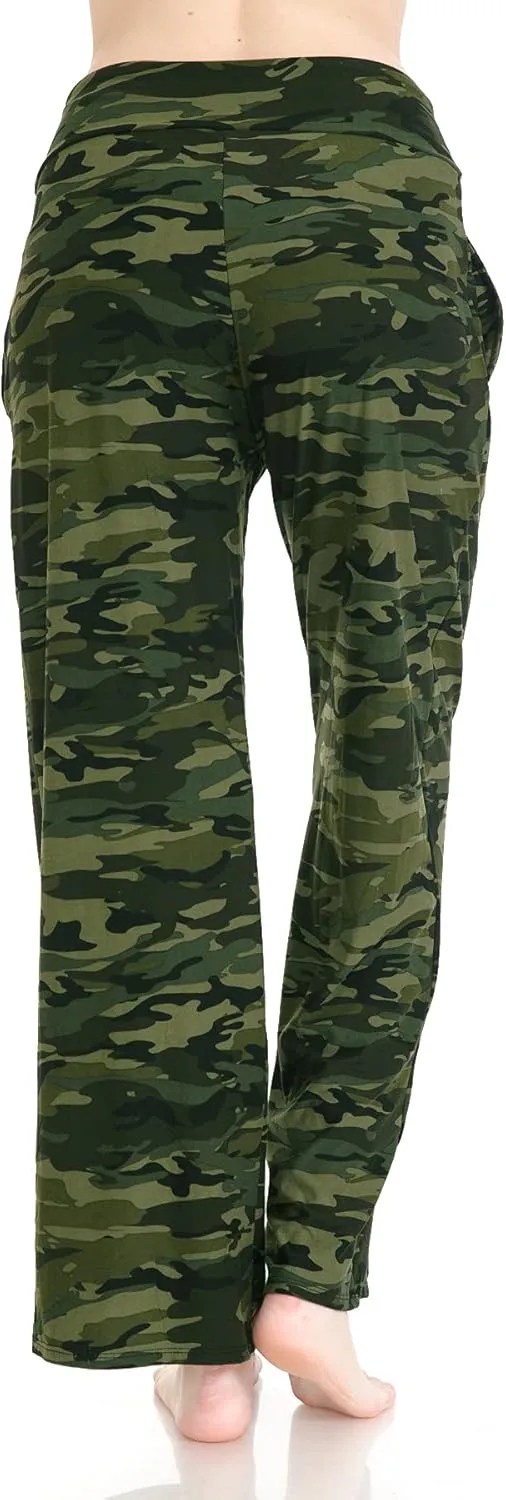 Leggings Depot Women's Fashion Pajama Pants with Pockets Comfy Drawstring Sleep Lounge Bottoms