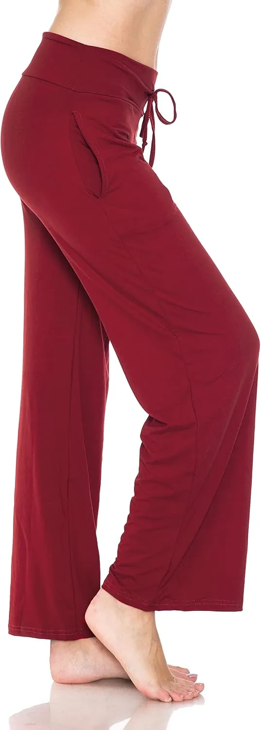 Leggings Depot Women's Fashion Pajama Pants with Pockets Comfy Drawstring Sleep Lounge Bottoms