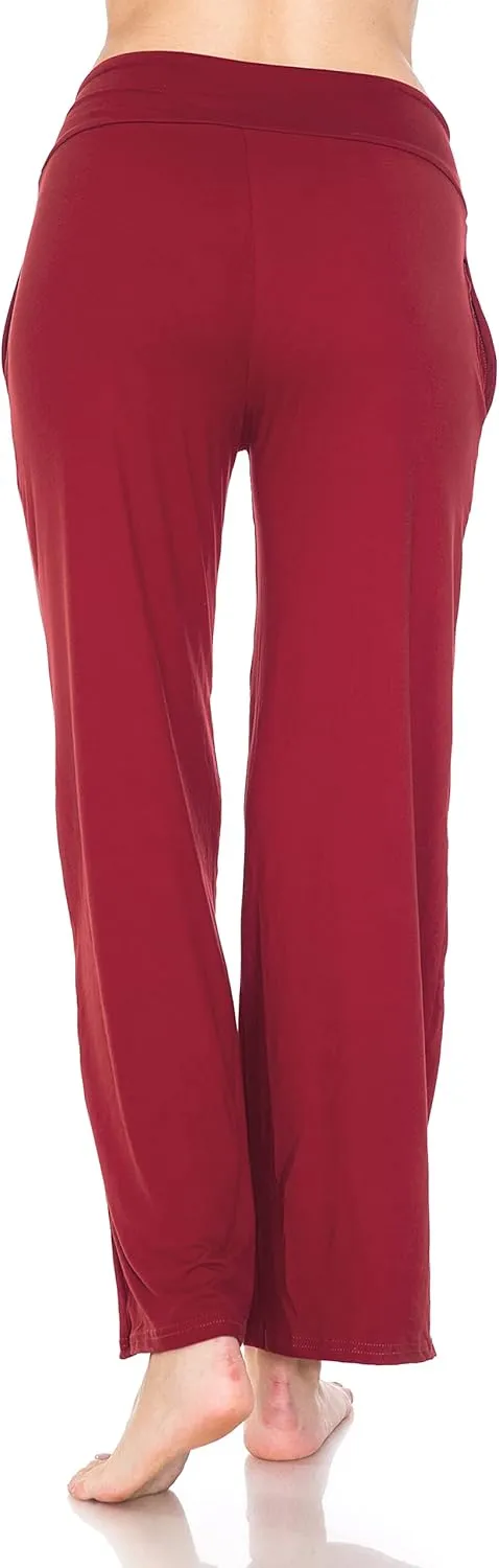 Leggings Depot Women's Fashion Pajama Pants with Pockets Comfy Drawstring Sleep Lounge Bottoms