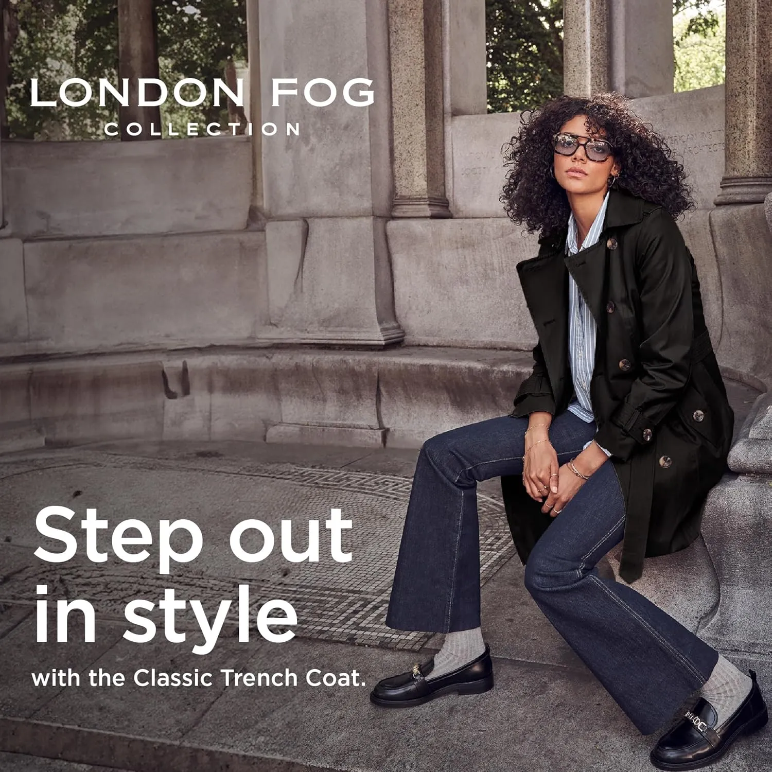 London Fog Women's 3/4 Length Double-Breasted Trench Coat with Belt