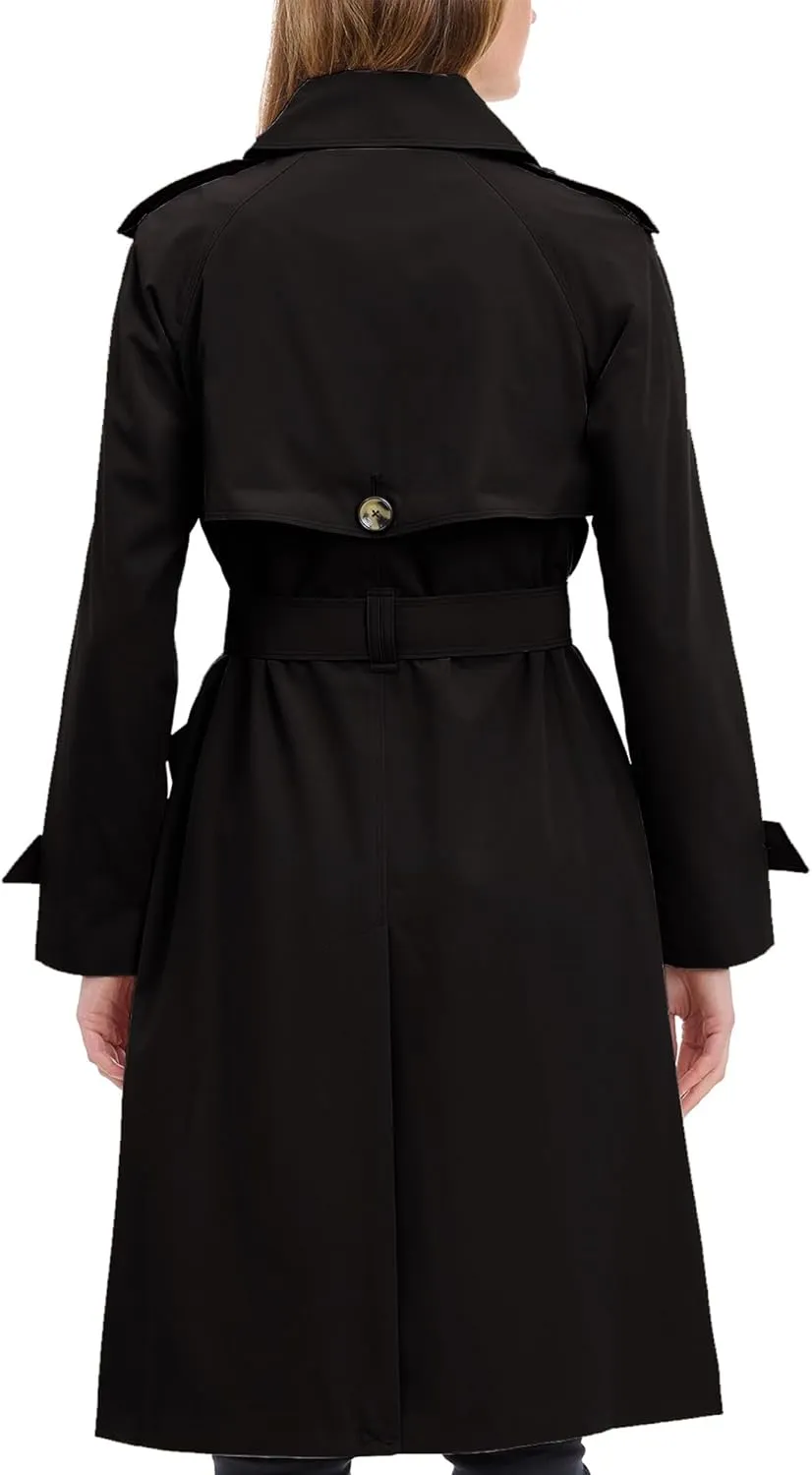 London Fog Women's 3/4 Length Double-Breasted Trench Coat with Belt