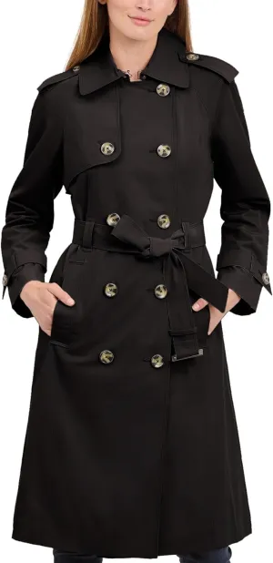 London Fog Women's 3/4 Length Double-Breasted Trench Coat with Belt