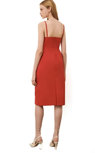 Marella Red Ruched dress
