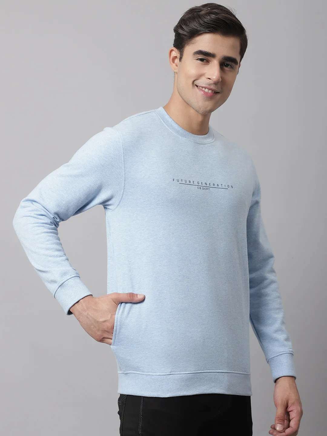 Men Sky Melange Sweatshirt