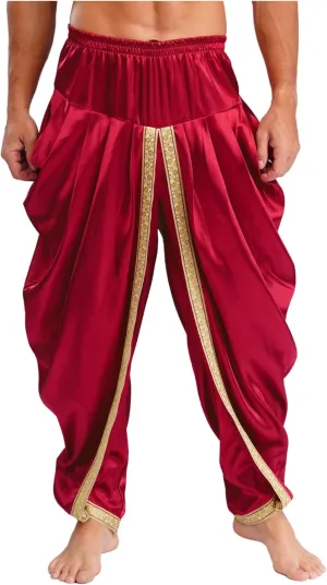Men's Loose Fit Harem Pants Elastic Waistband Draped Casual Yoga Pants Pajama Bottoms