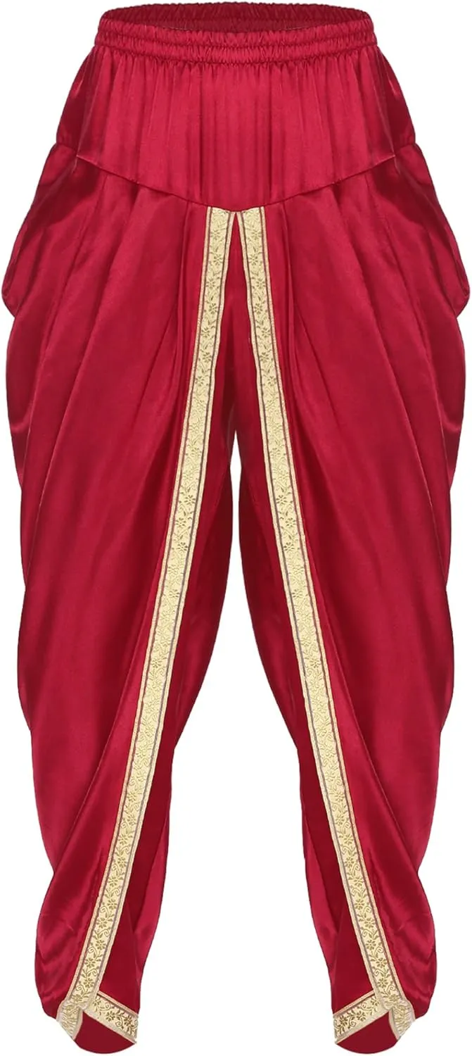 Men's Loose Fit Harem Pants Elastic Waistband Draped Casual Yoga Pants Pajama Bottoms