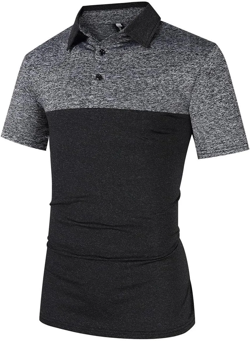 Men's Quick Dry Golf Shirts - Short & Long Sleeve Regular Fit Athletic T-Shirts with Collar for Sports