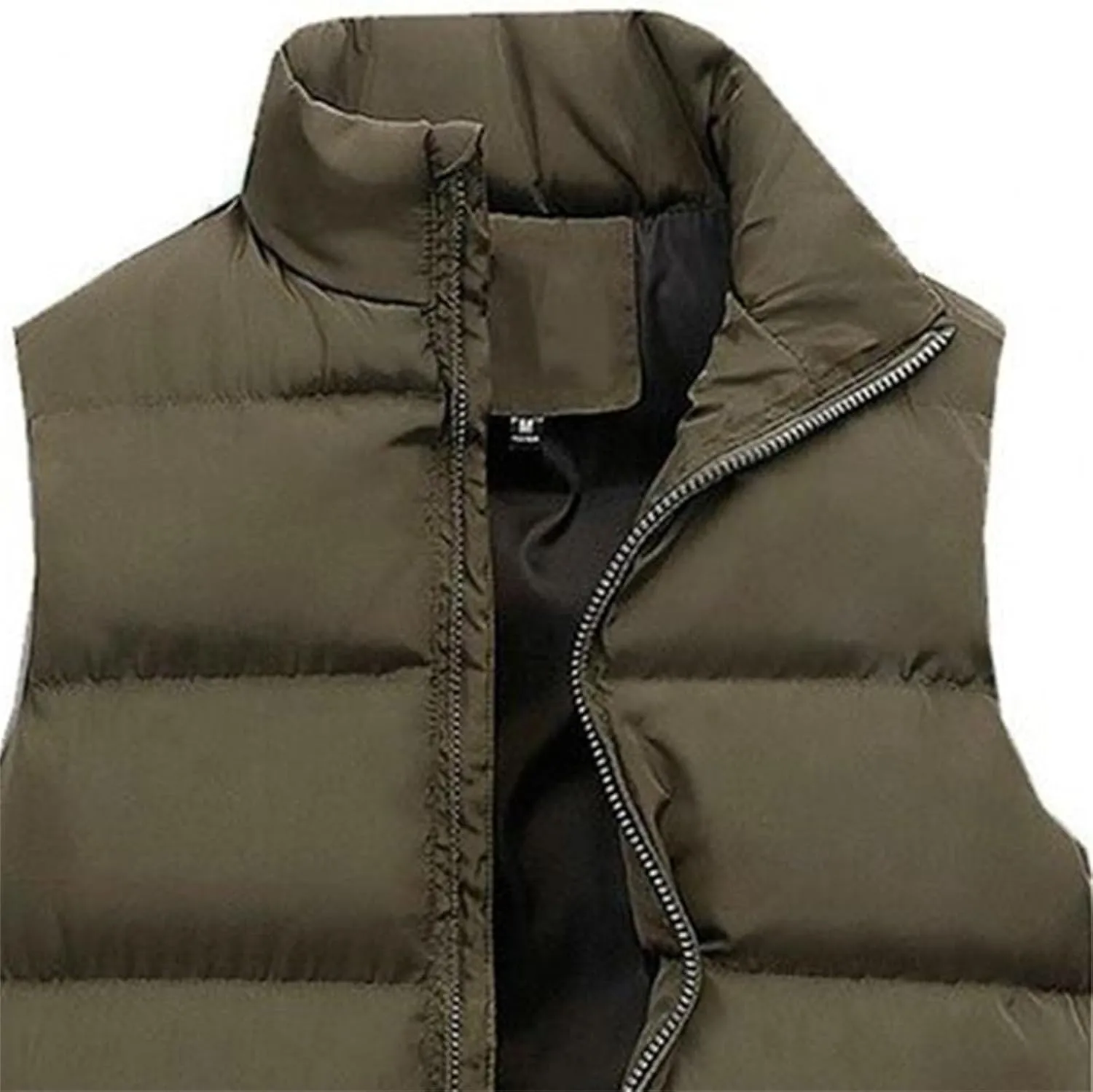 Men's Winter Puffer Vest Outerwear Casual Warm Sleeveless Jackets Cotton Padded Thicken Down Waistcoat
