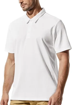 MIER Men's Quick Dry Polo Shirts Polyester Casual Collared Shirts Short Sleeve, Moisture-Wicking, Sun Protection