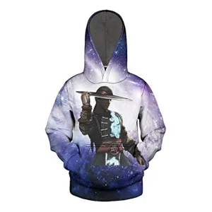 Mortal Kombat Hoodie - Kung Lao Light Purple Unisex 3D Print Pullover Drawstring Hoodie