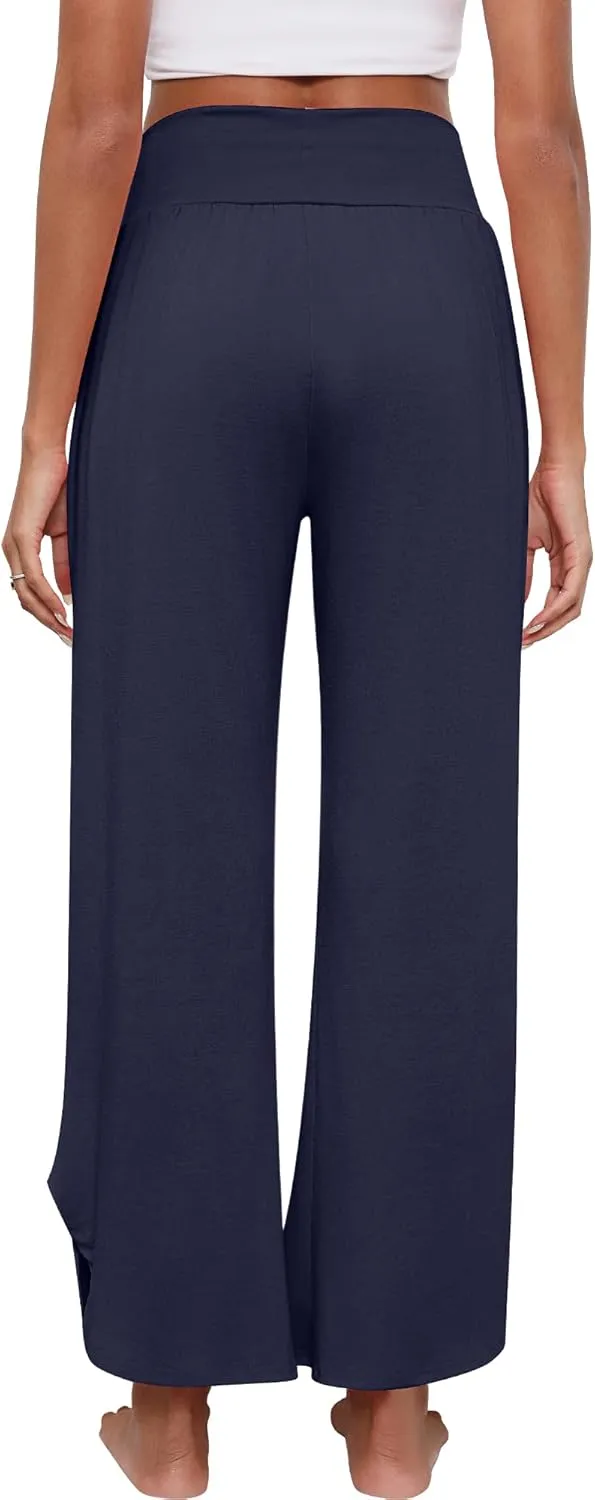 Neer 3 Pcs Women's Wide Leg Yoga Pant High Waisted Casual Loose Comfy Sweatpants Lounge Workout Joggers for Women with Pocket